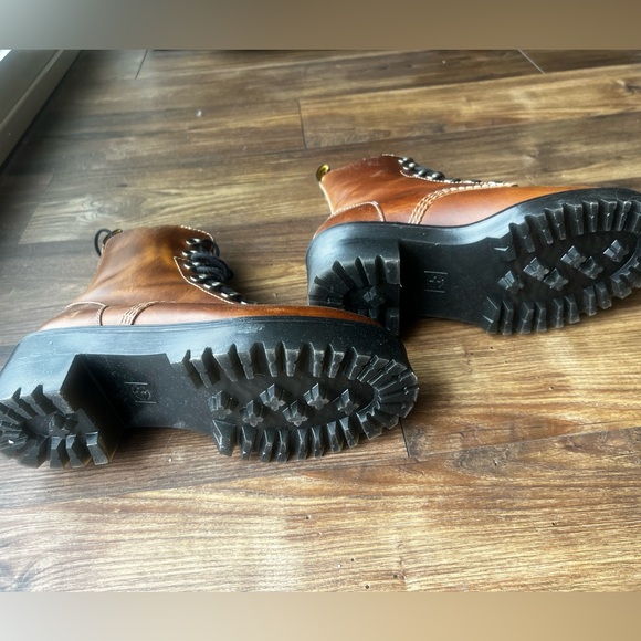 Dr. Martens Brown Leather Platform Boots - Picture 11 of 12